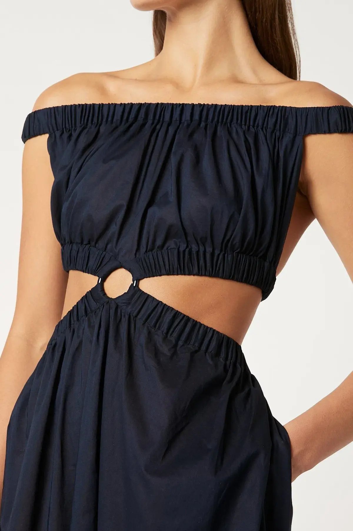 Scanlan Theodore Cotton Voile Ring Cutout Dress Navy Size S / 8 photo 2