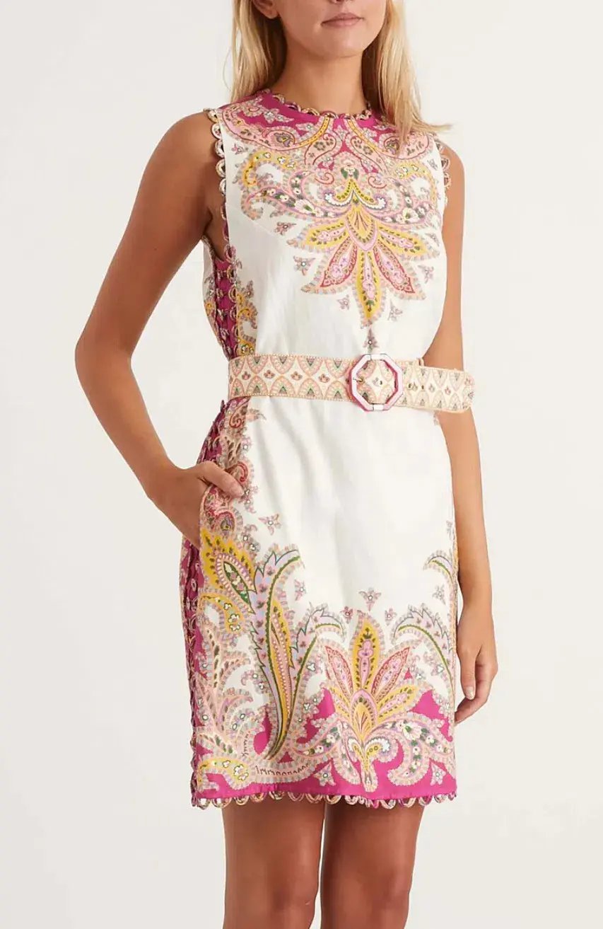 Zimmeramann Teddy Scallop Shift Dress Print Size 0 / AU 8 photo 2