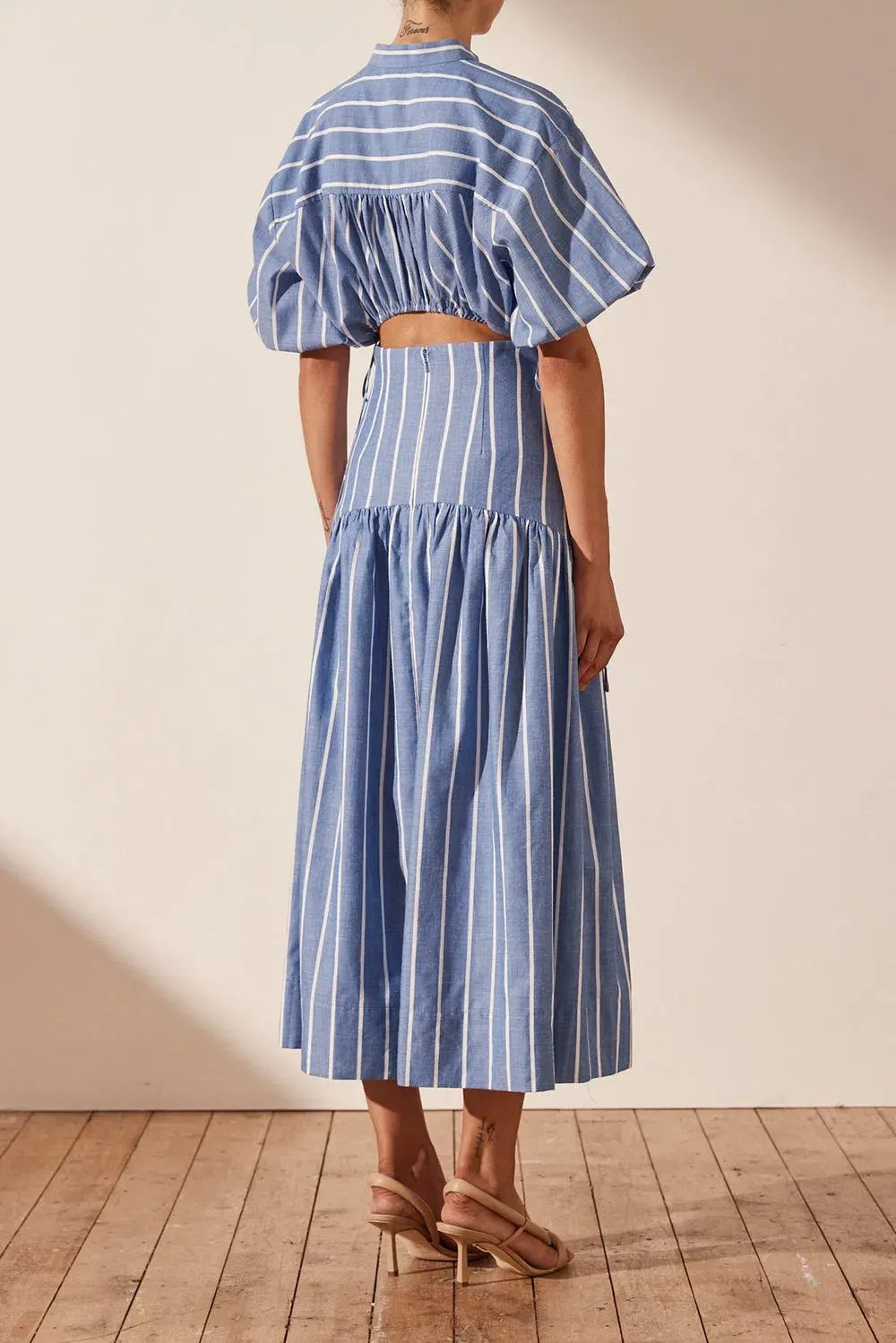Shona Joy Deconstructed Kimberly Midi Chambray Blue Size 8 photo 4