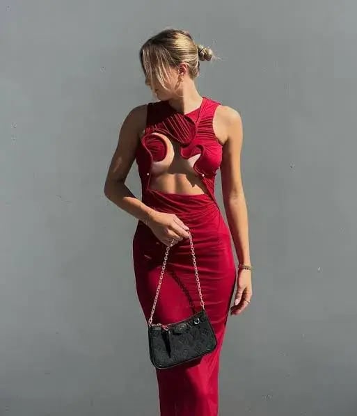 Christopher Esber Venus Tank Dress Cherry Size 6 photo 2