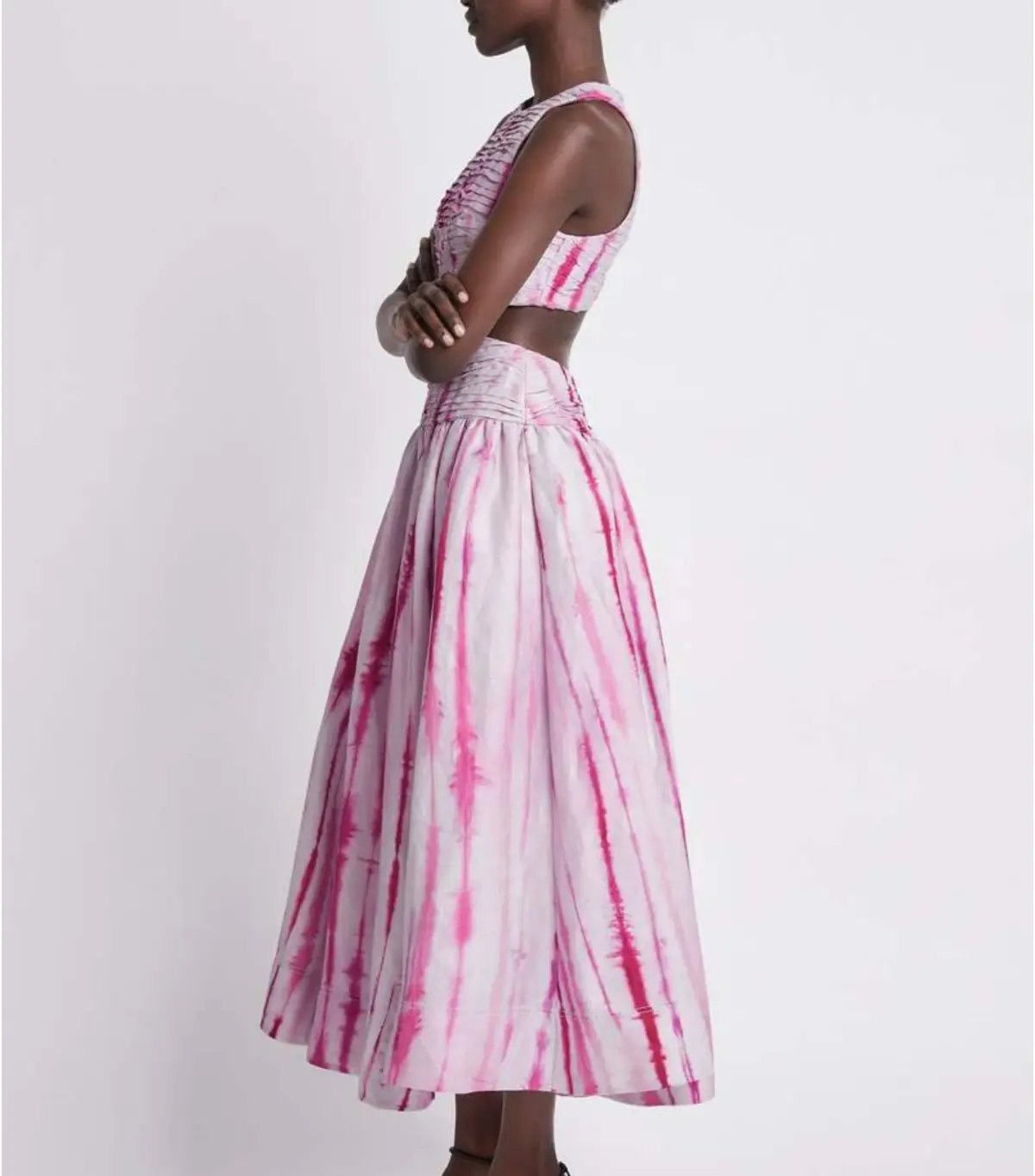 Aje Introspect Ripple Cut Out Midi Dress in Ripple Tie Dye Size AU 6 photo 3