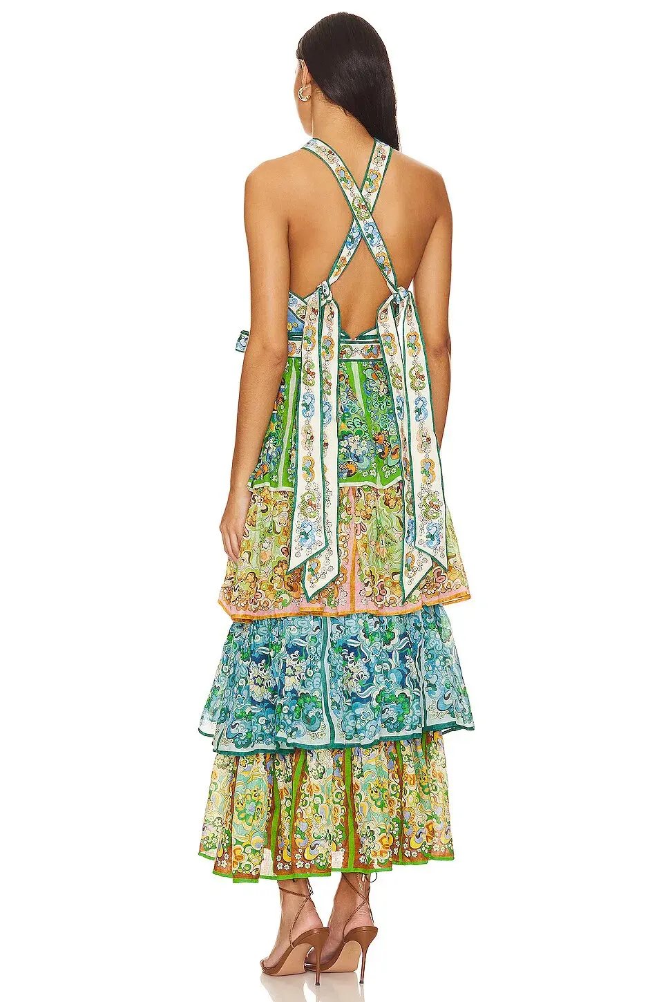 Alemais Dreamer Halter Tier Maxi Dress Multi Size 12 photo 4