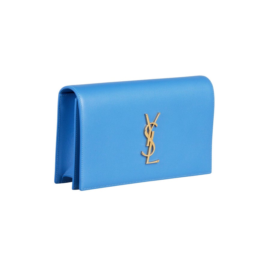 Saint Laurent Sky Blue Classic Kate Monogram Clutch photo 2
