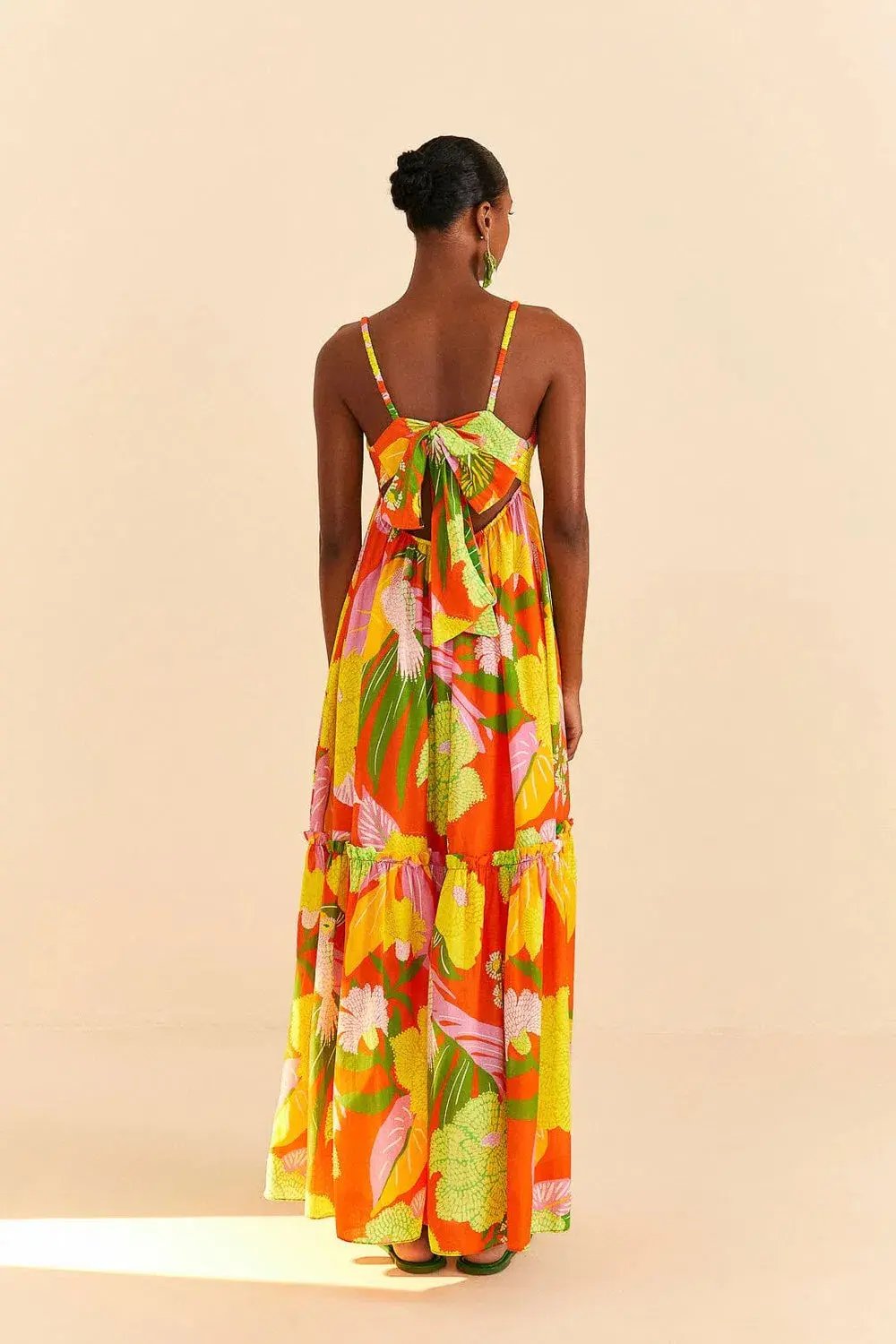 Farm Rio  Neon Floral Maxi Dress Multi Size 14 photo 6