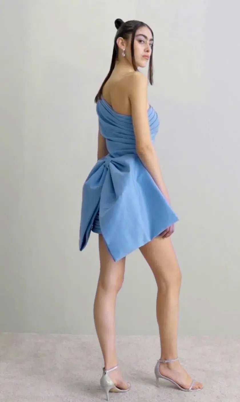 Rachel Gilbert Marco Mini Dress Blue Size 2 / AU 10 photo 2