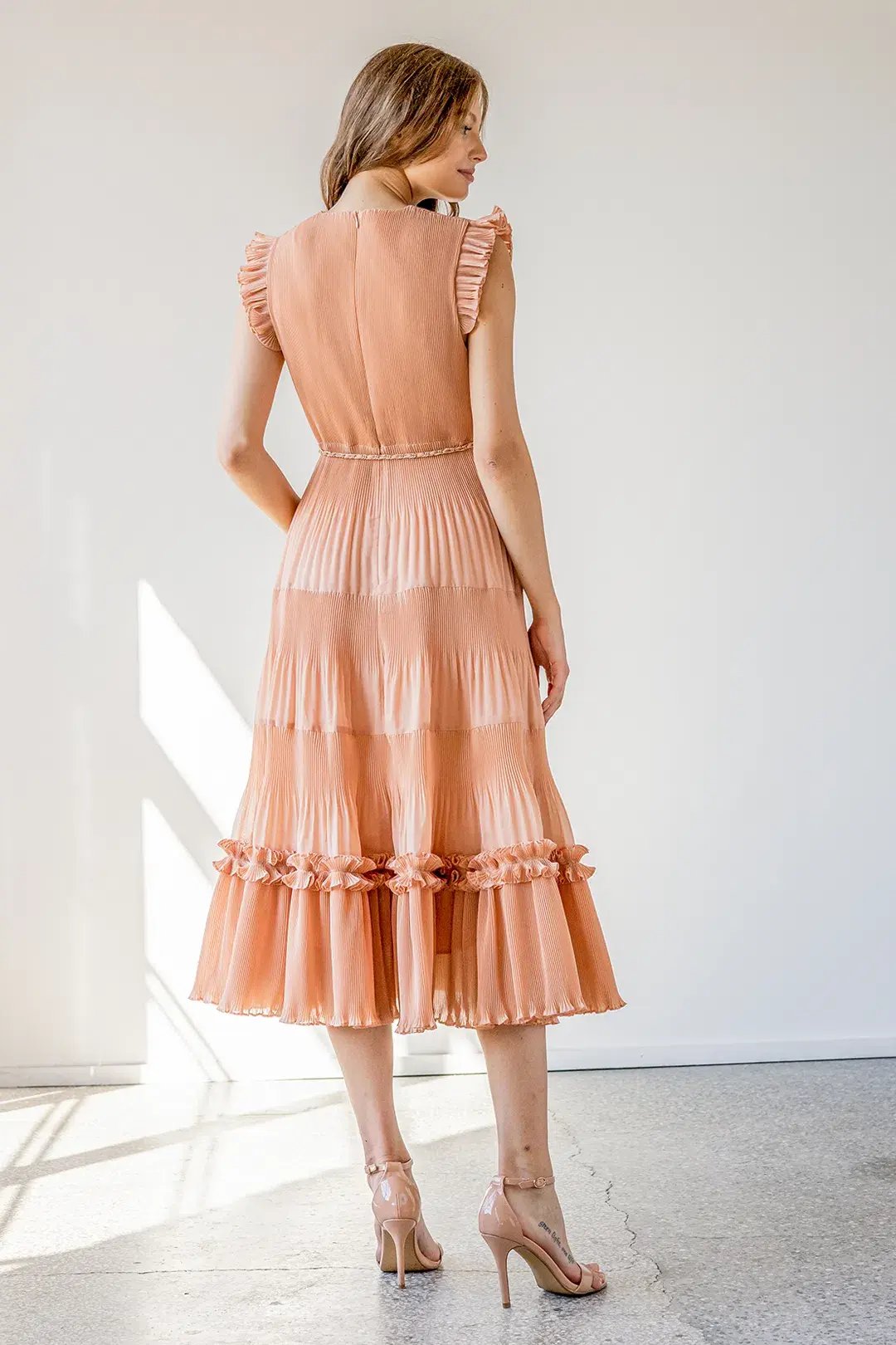 Zimmermann Pleated Midi Dress Lipstick Size 3/ Au 14 photo 4