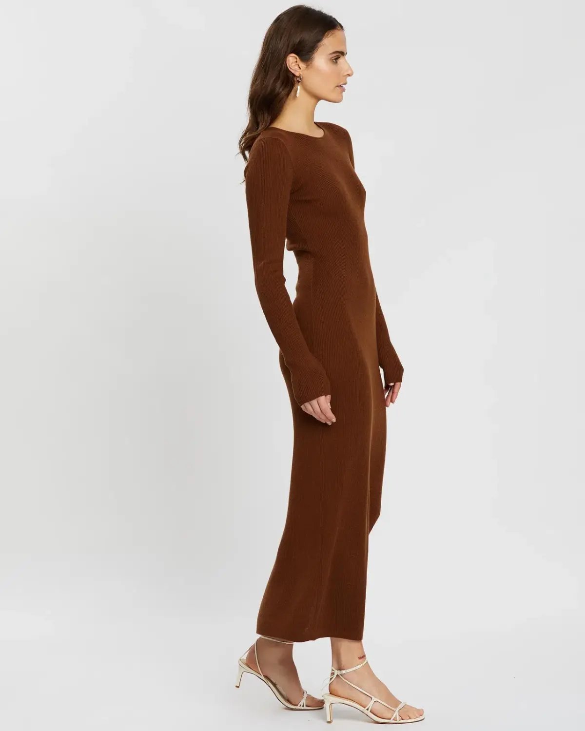Bec & Bridge Freya Long Sleeve Knit Midi Dress Copper Size 6 photo 2