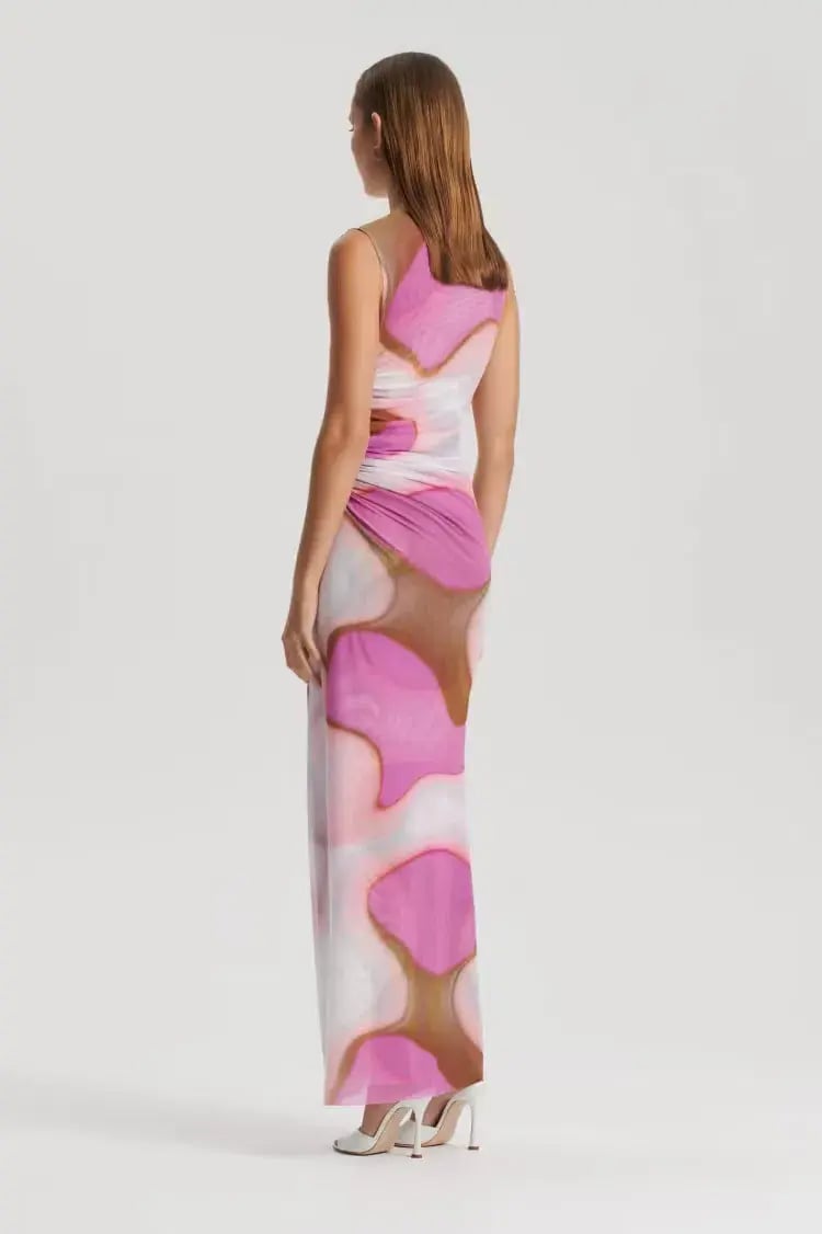 Scanlan Theodore Italian Watercolour Dress Pink Tan Size AU 6 photo 3