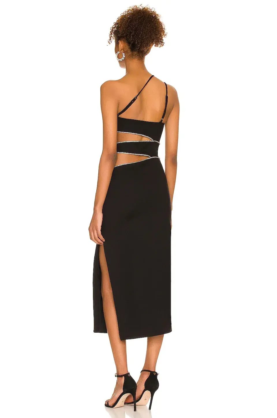 NBD Adeline Crystal Cutout Gown Black Size 8 photo 3