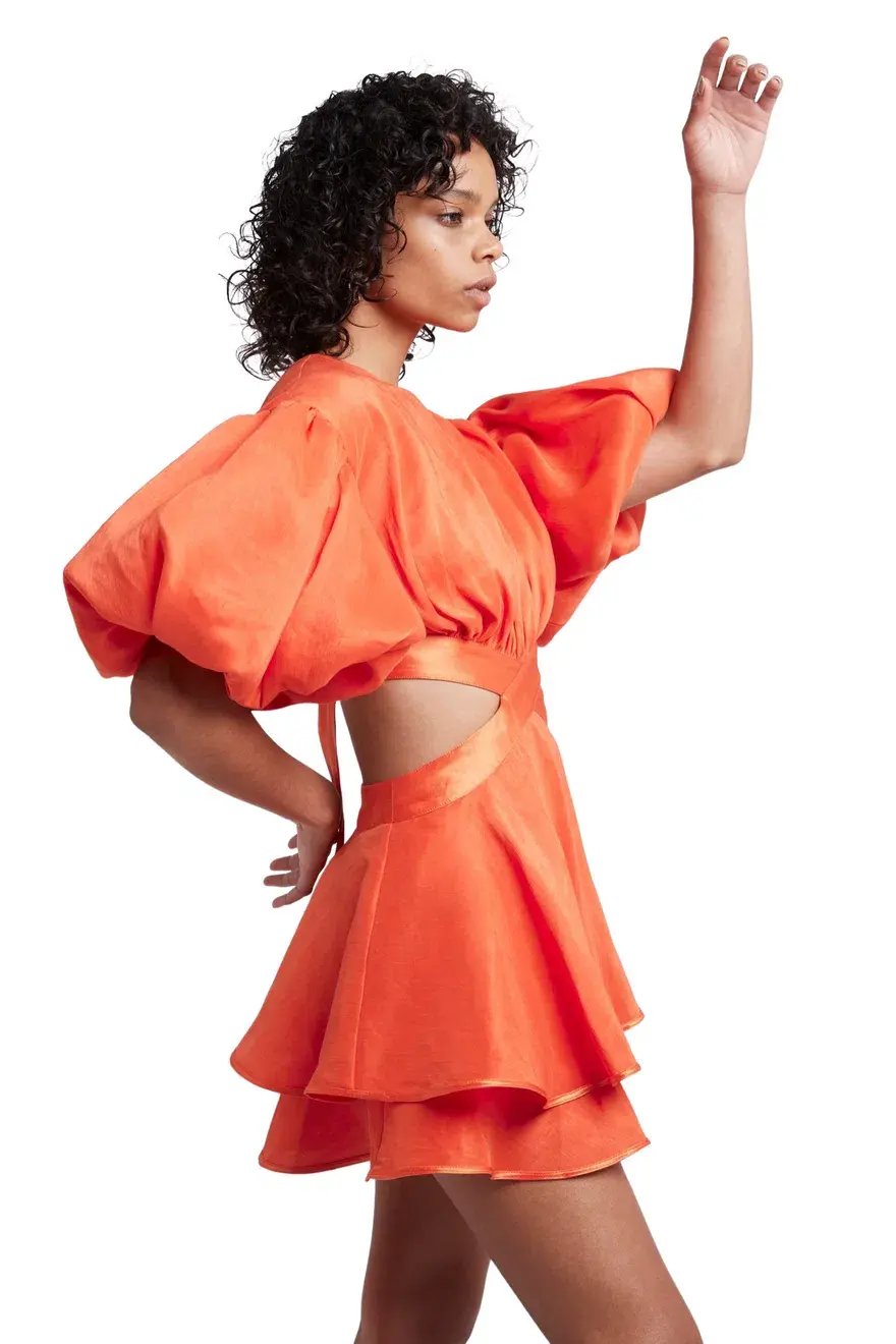 Aje Gracious Cut Out Mini Dress Saffron Size 6 photo 2