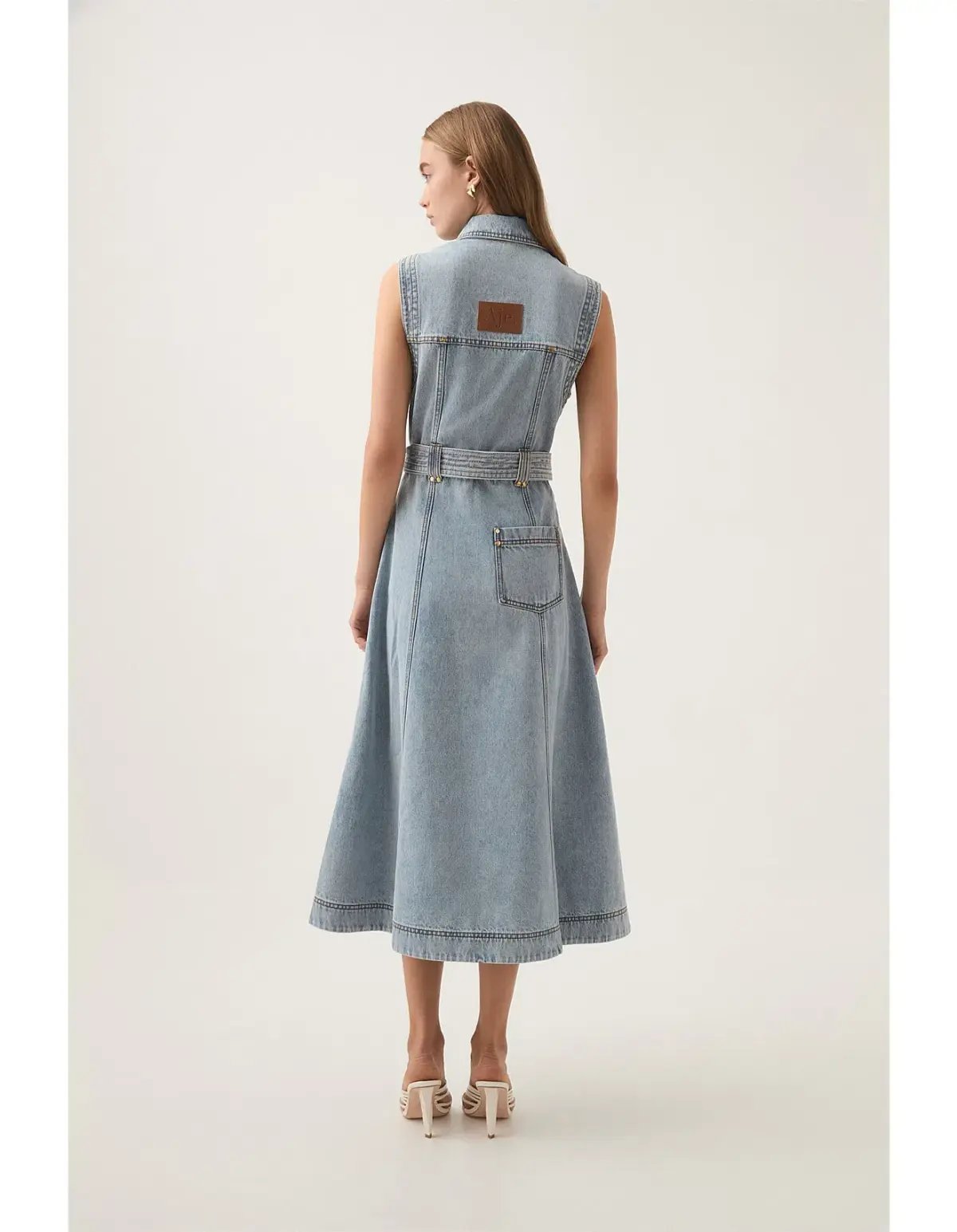 Aje Ray Denim Midi Dress Size 8/S photo 2