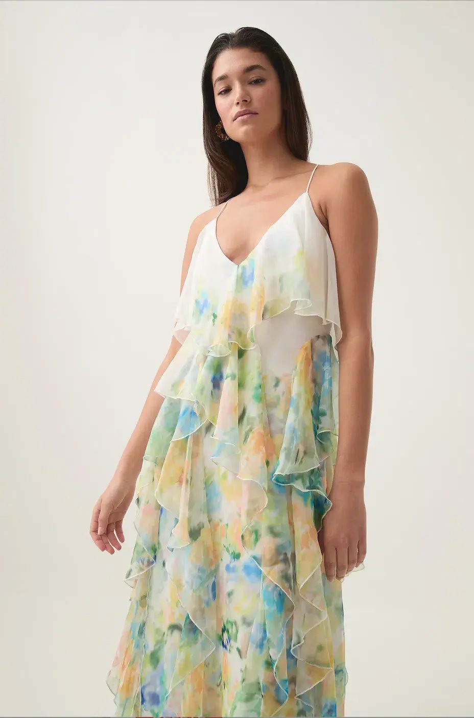 Aje Dreamscape Frill Maxi Dress in Floral Haze Size AU 8 photo 3