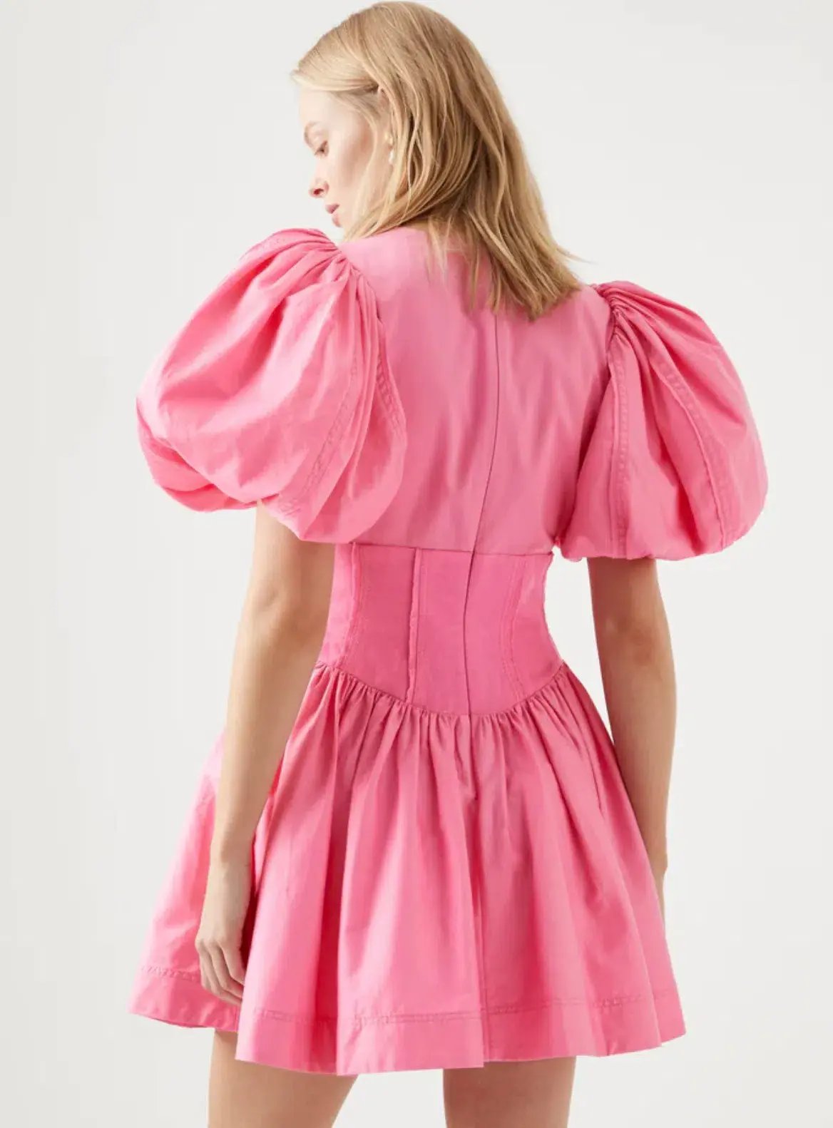 Aje Gianna Puff Sleeve Mini Dress Pink Size AU 8 photo 3