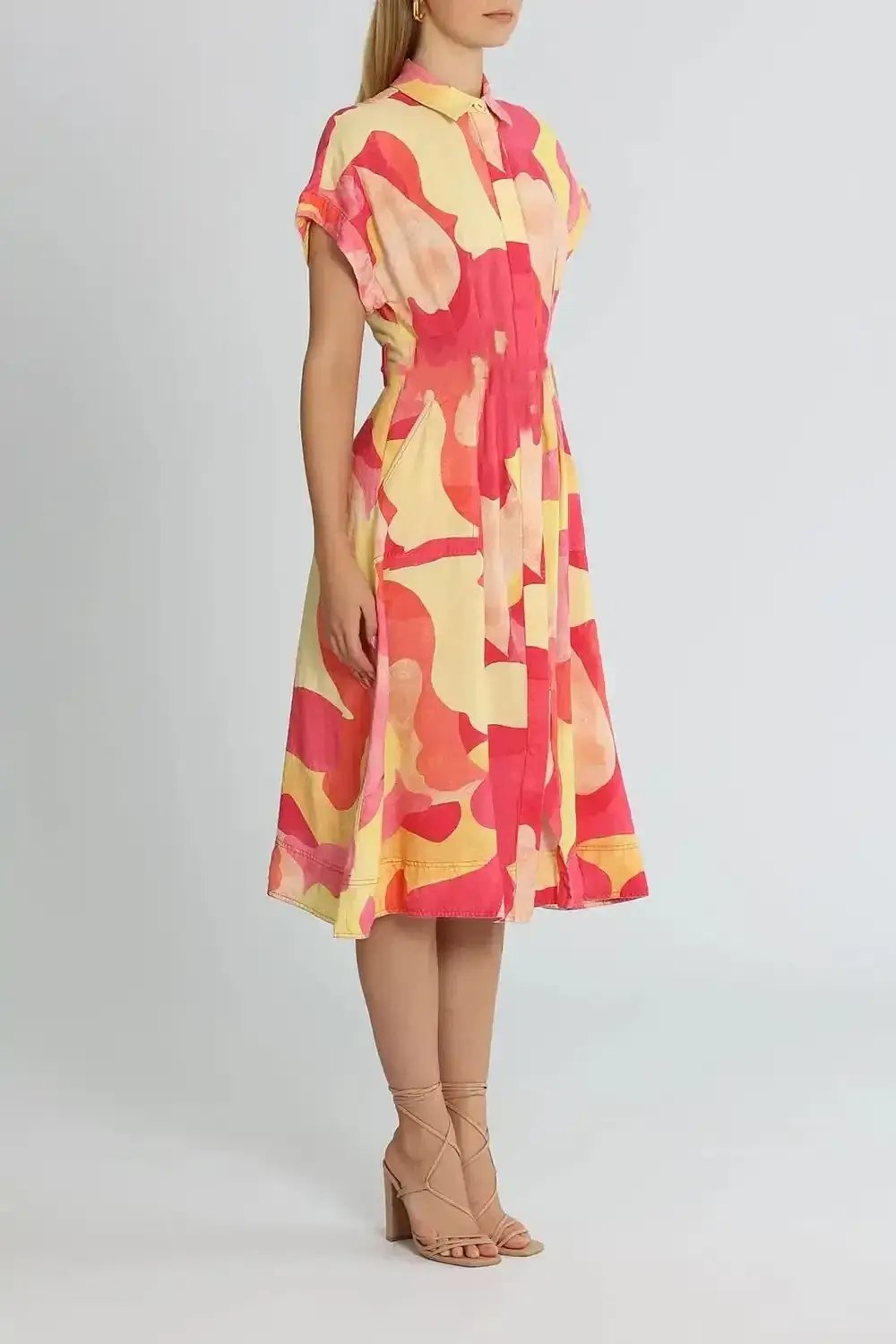 Rebecca Vallance Toretta Midi Dress Multi Print Size AU 8 photo 2