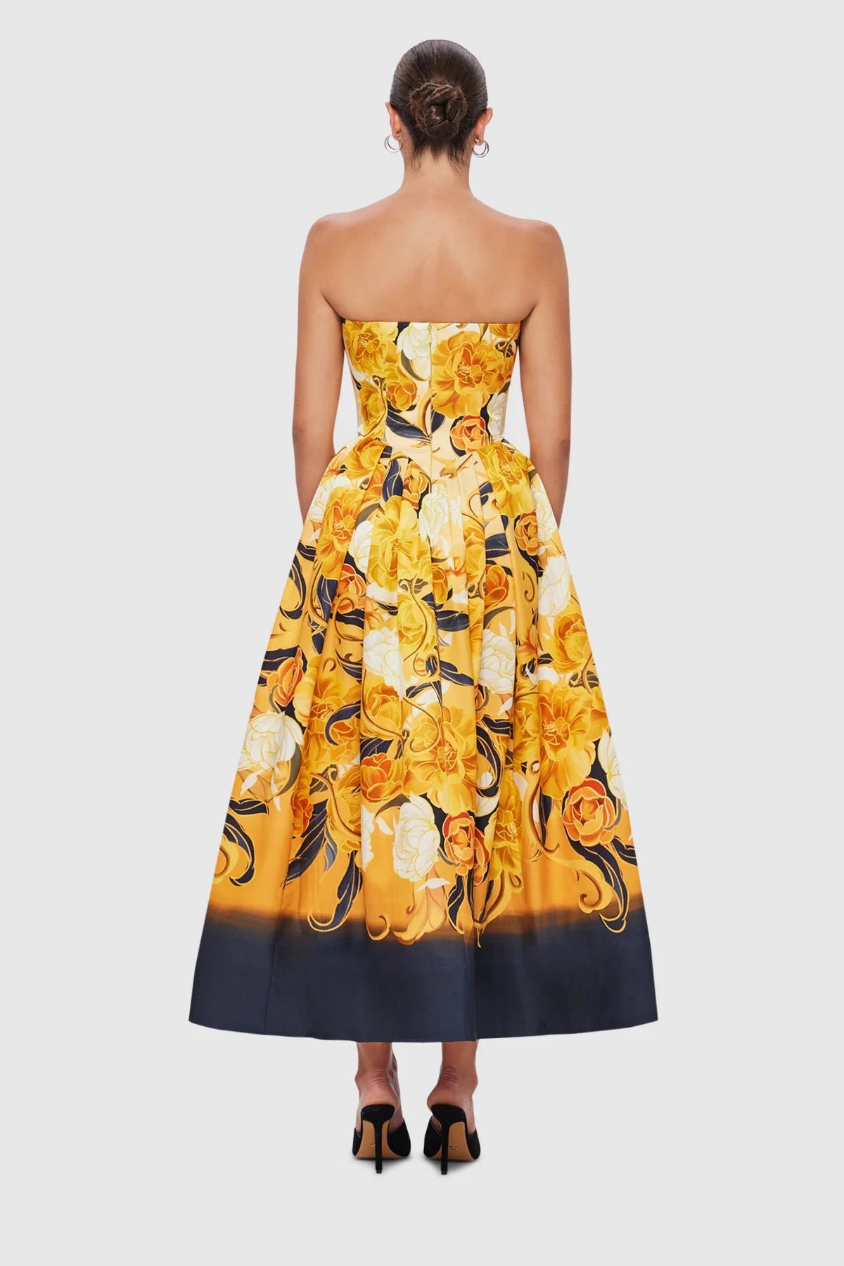 LEO LIN LYNN BUSTIER MIDI DRESS - ADORN PRINT IN ROYAL photo 4