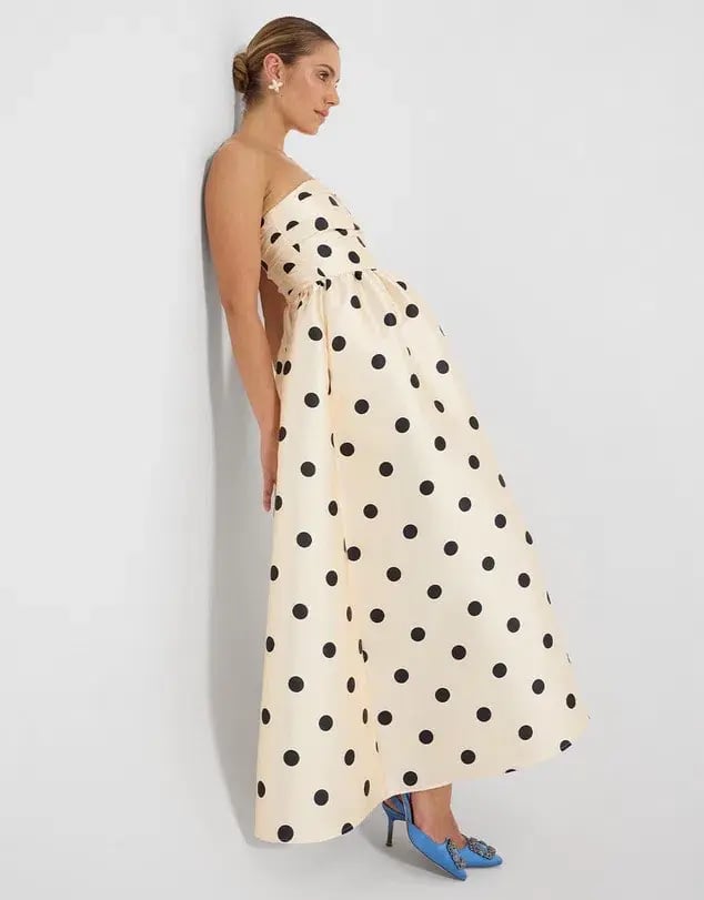 Pasduchas Dottie Strapless Midi Dress; size 8 photo 2