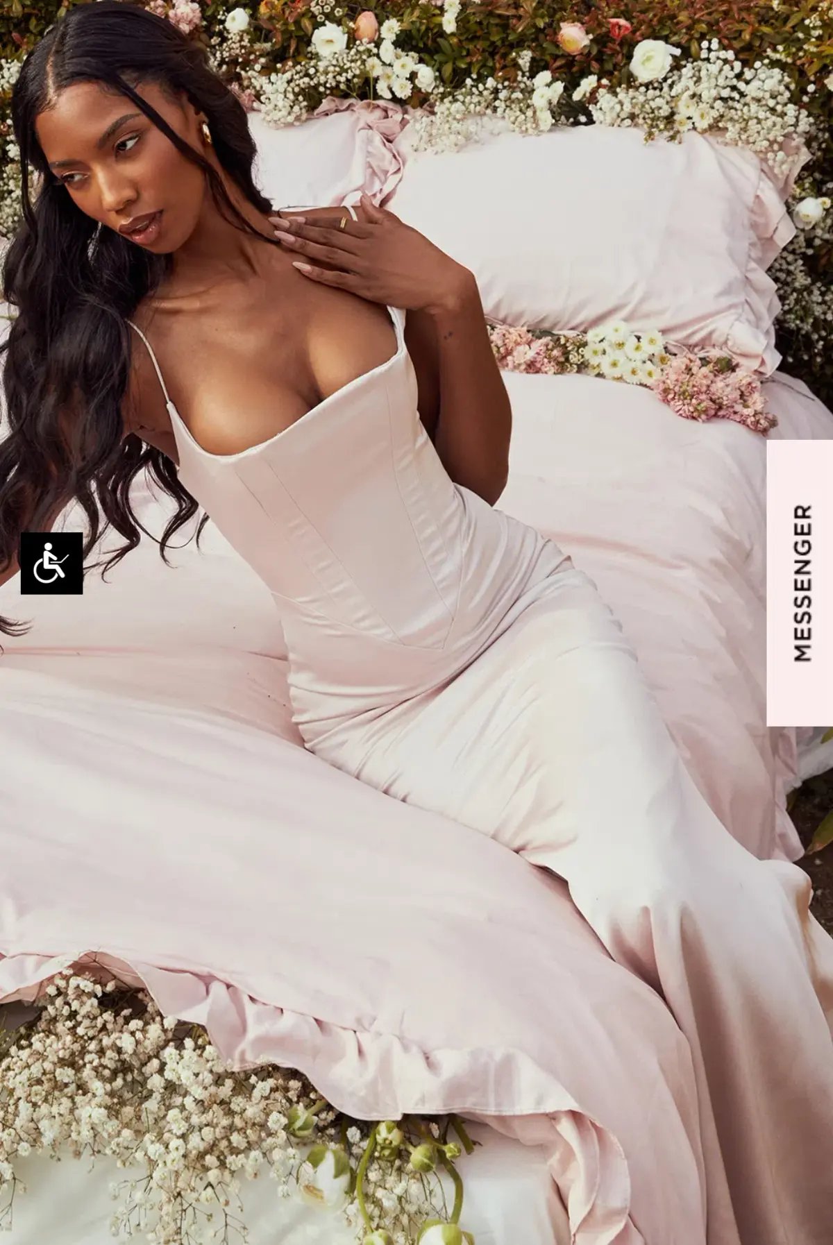 House of CB Olivette CRYSTAL SATIN CORSET MAXI DRESS Size M photo 2