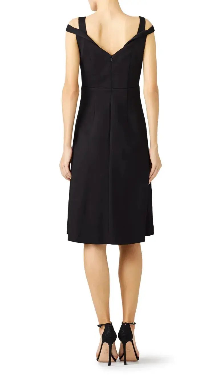 Carven Keyhole Cutout Shoulder Strap Detail Cocktail Dress Black Size AU 10 photo 4