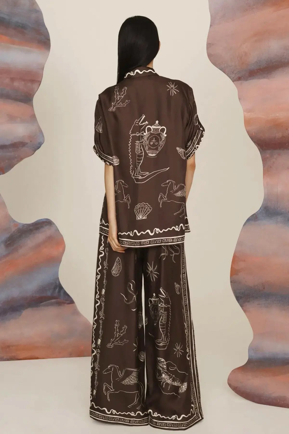 Alemais Sammy Silk Set BrownPrint Size 12 photo 2