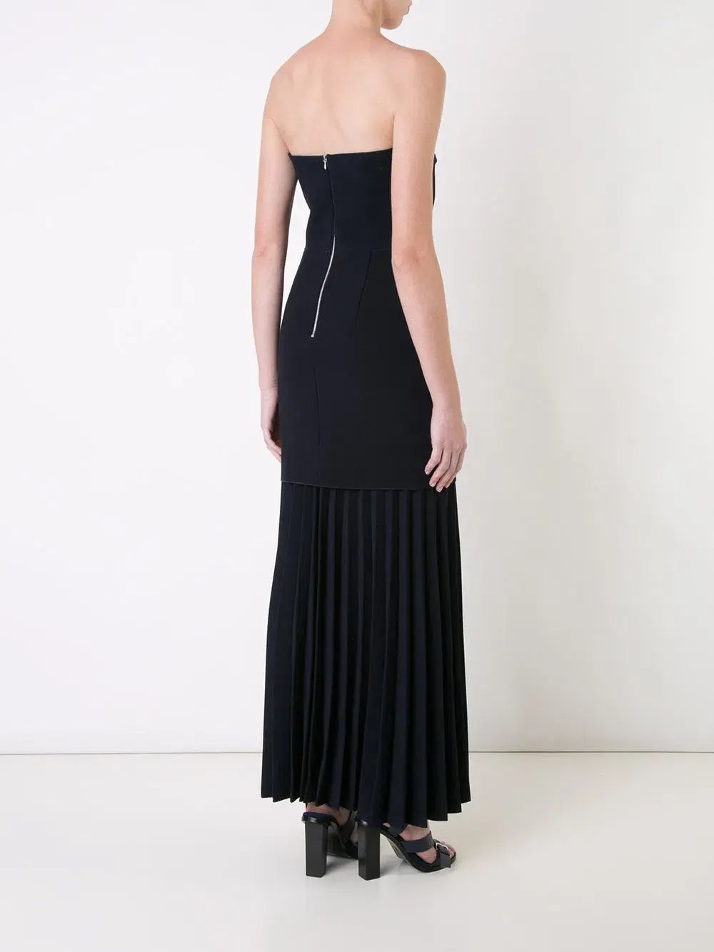 Dion Lee Linear Pleat Crepe Strapless Dress Black Size XS / AU 6 photo 3