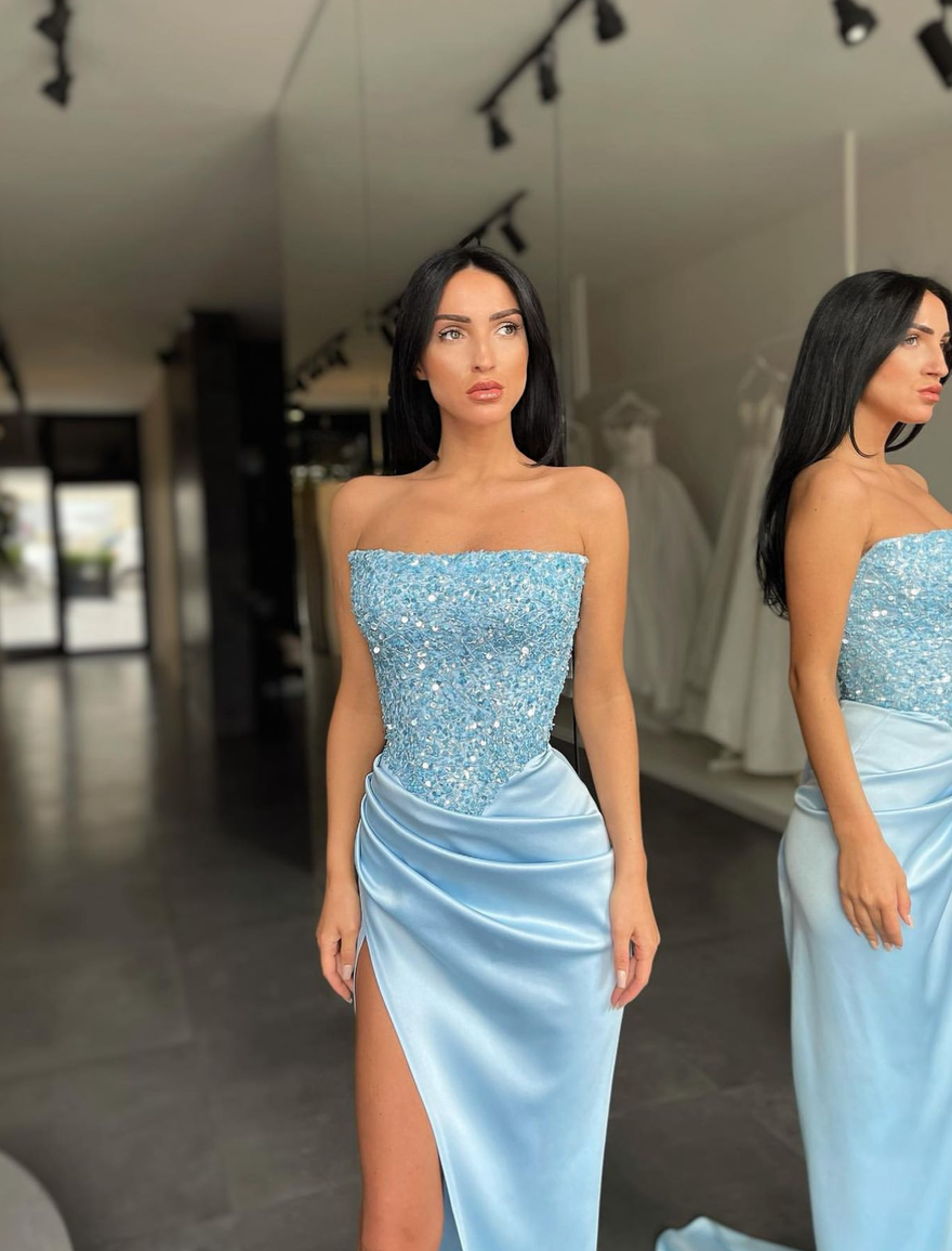 Lia Stublla Diour Embellished Gown - Sky Blue photo 4