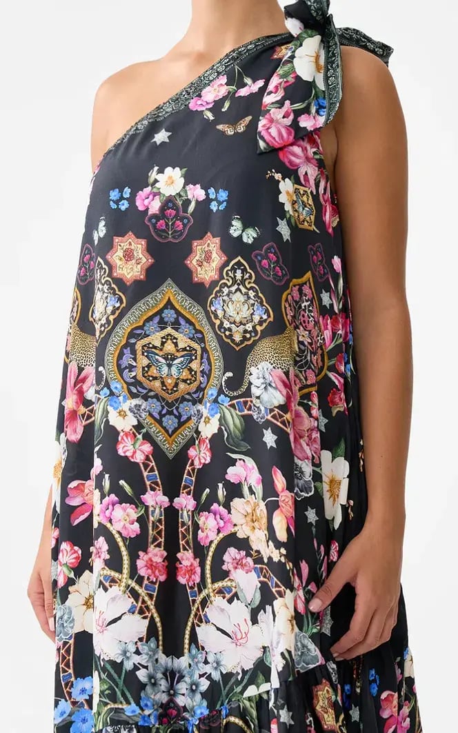 Camilla Tie One Shoulder Dress Midnight In Monserrate Size XS/S (8-10) photo 3