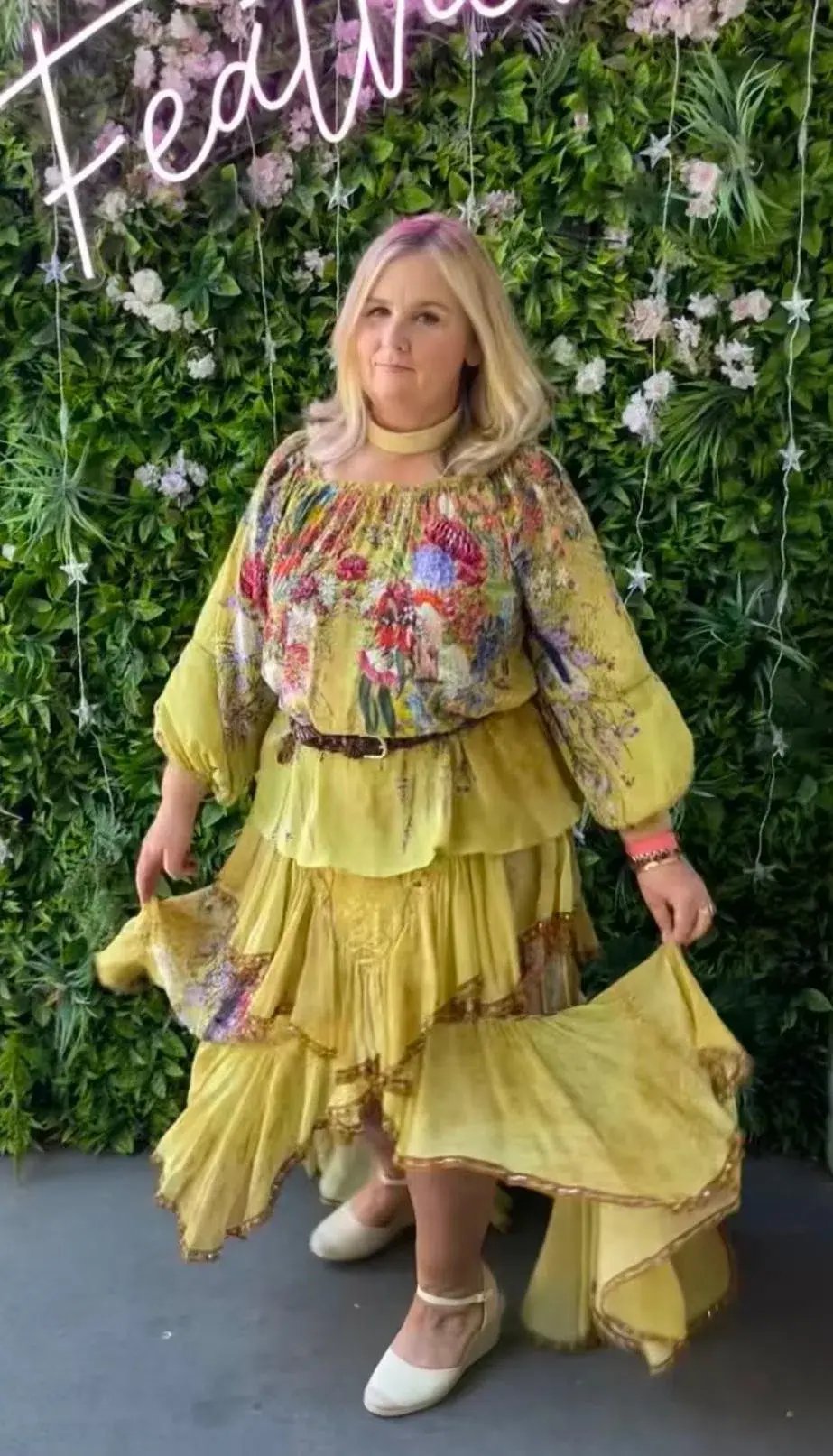 Camilla Among the Gumtrees Off Shoulder Halter Top and Maxi Skirt With Double Frill Set Print Size L photo 8