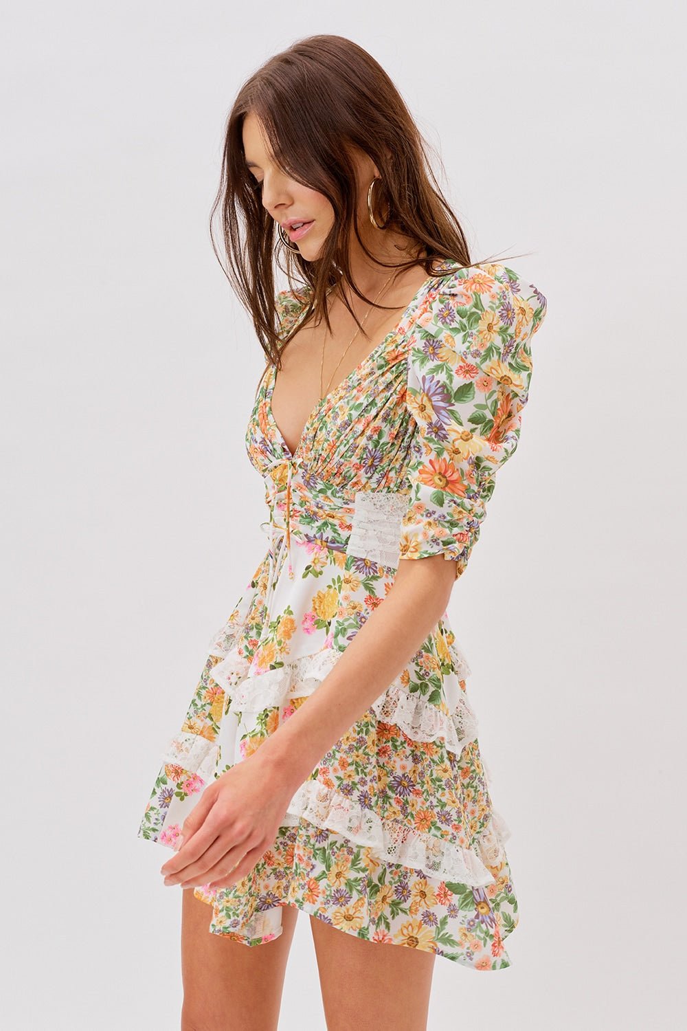 FOR LOVE & LEMONS ROSALYN MINI DRESS - MARIGOLD photo 3
