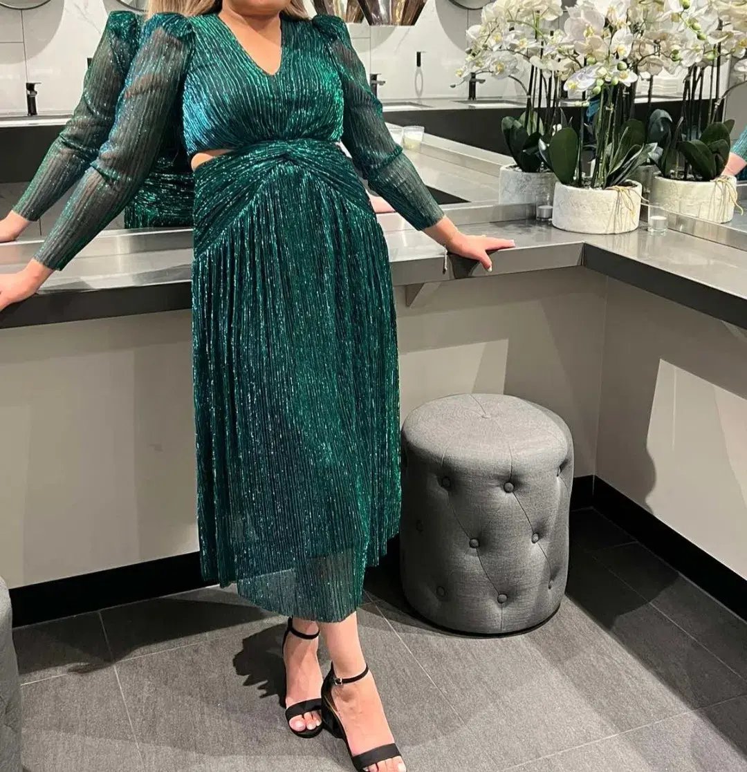Sheike Millenium Dress Emerald Green Size 10 photo 4