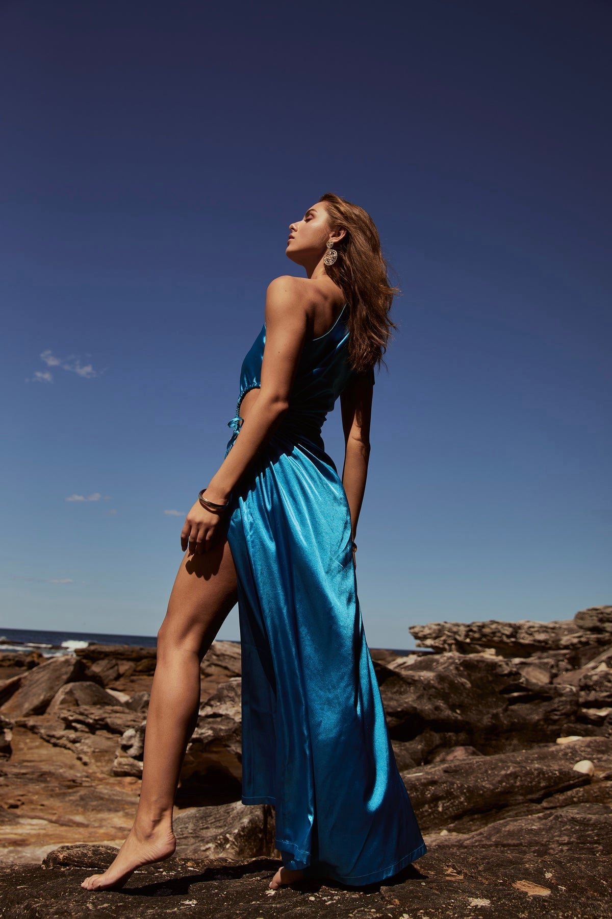 SONYA NOUR CYAN MAXI DRESS - CYAN BLUE photo 13