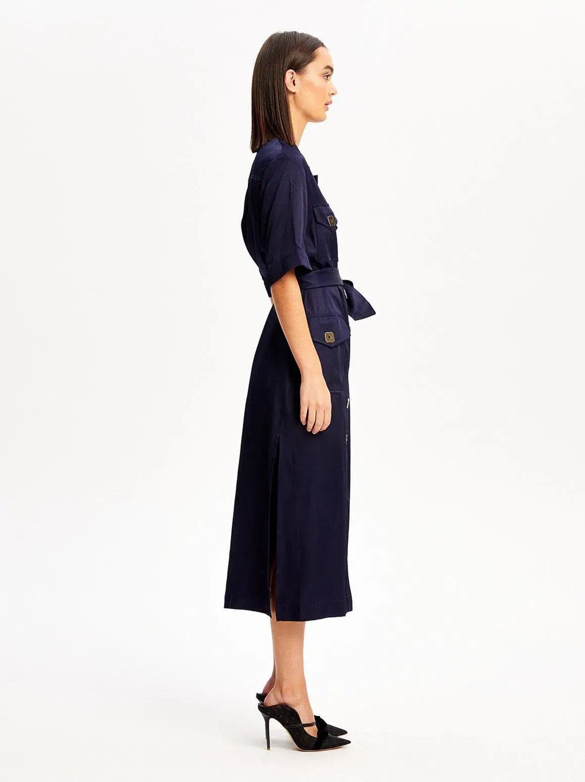ALICE MCCALL NAVY PALOMA MIDI DRESS - SIZE 6 AU/2 US (RRP $425) photo 4