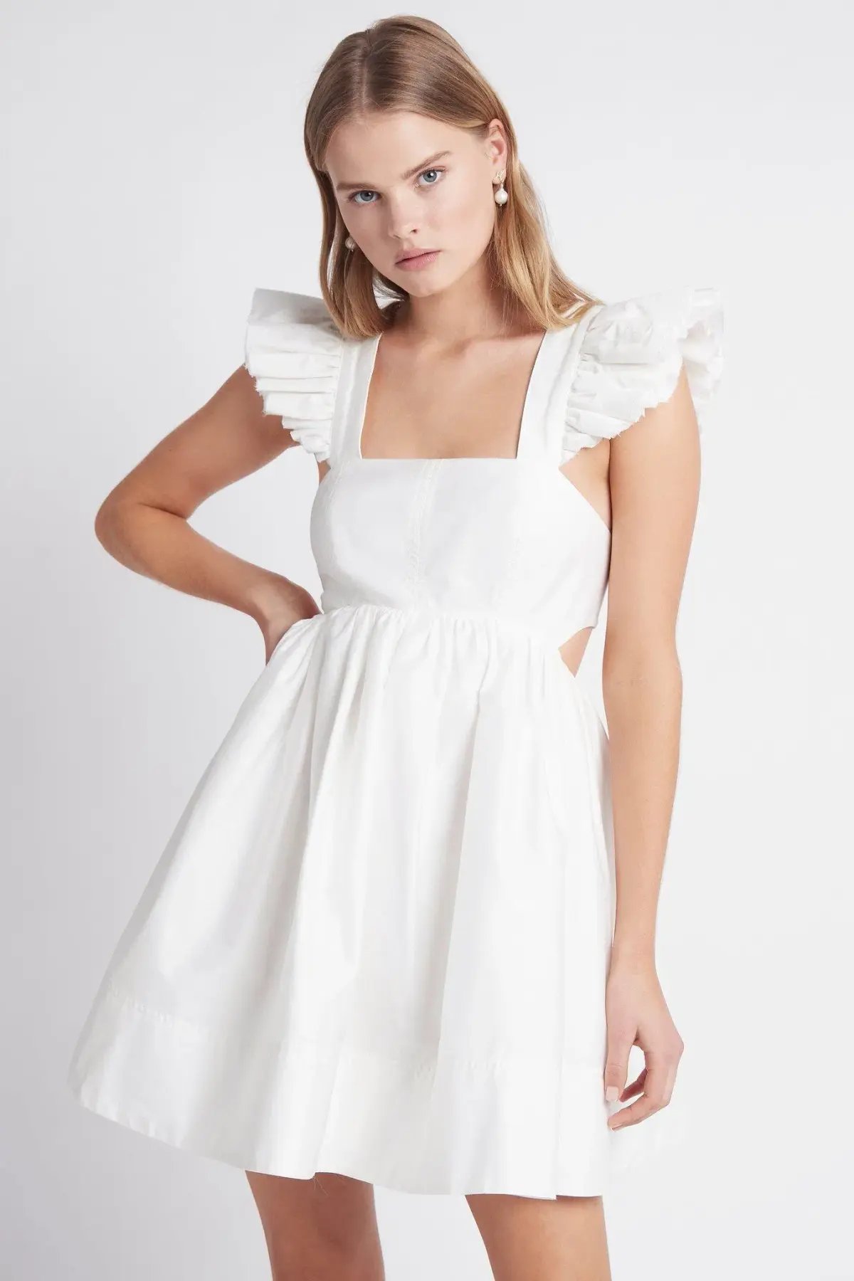 Aje Midsummer Mini Dress Ivory Size 4 photo 2