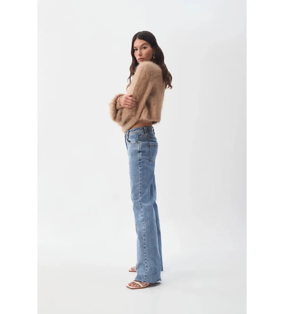 Aje Celine Fluffy Cardigan in Camel S / AU 8 photo 3