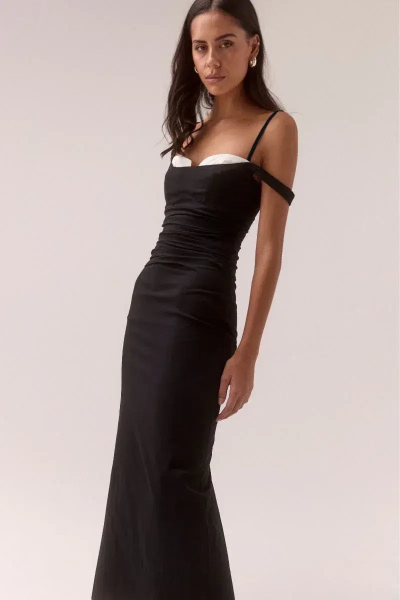 Sovere Lure Midi Dress Black Size 10 photo 2