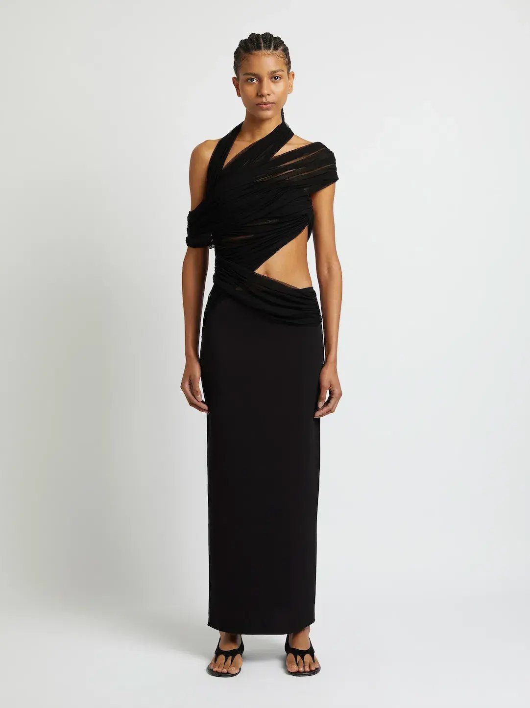 Christopher Esber Veiled Wrap Dress Black Size 8 photo 4