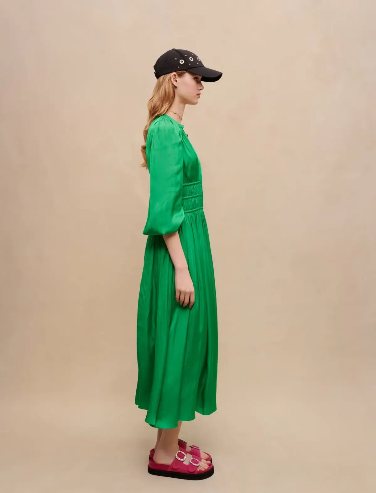 Maje Riannette Dress Midi Green Size 34 / AU 6 photo 2