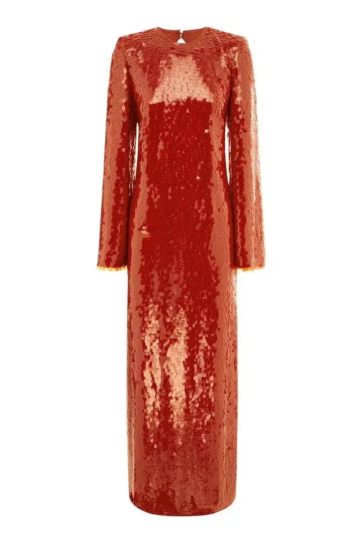 Alemais Geanie Long Sleeve Sequin Gown Red Size 8 AU photo 8