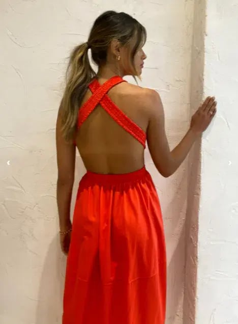 Camilla and Marc Pollina Sleeveless Midi Dress Red Size 8 photo 4