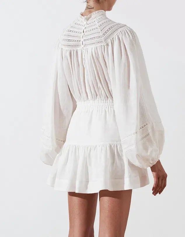 Shona Joy Lola High Neck Mini Dress White Size 8 photo 3