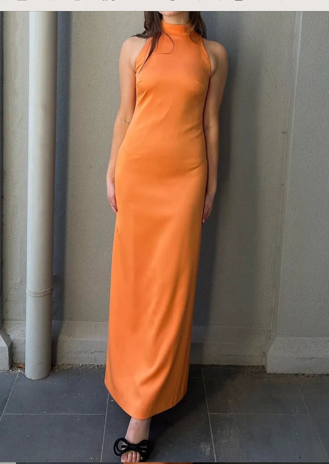 Lisa Ho Orange High Neck Dress photo 2