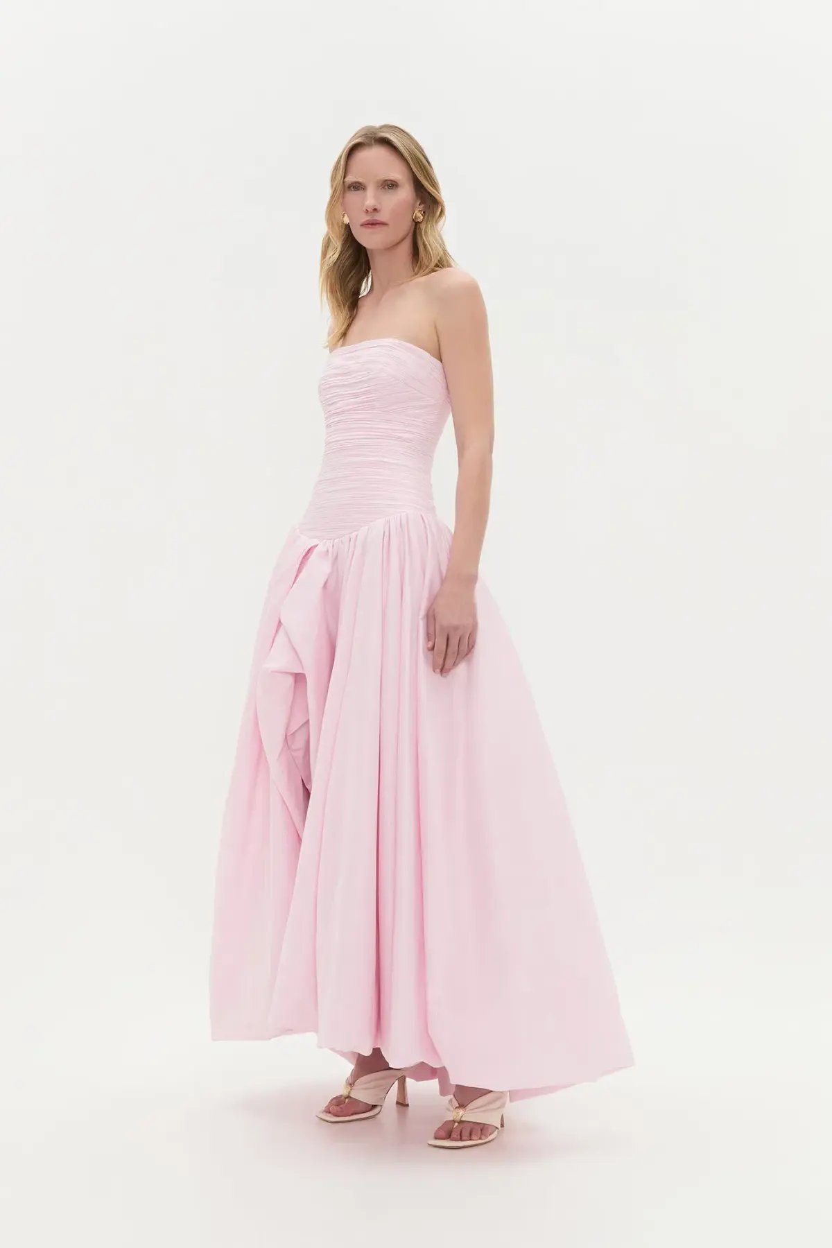Aje Violette Bubble Hem Maxi Dress Pastel Pink Size 8 photo 3