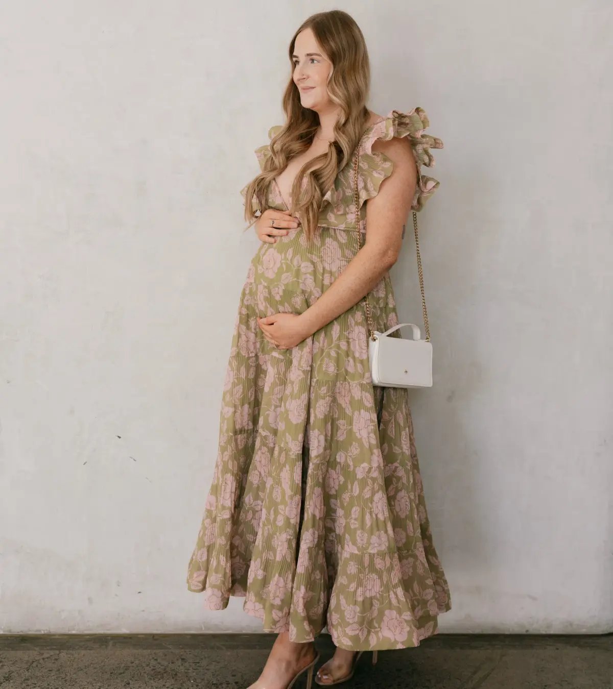 Zimmermann Lovestruck Pleated Gown Olive and Pink Rose Size 3 / AU 10-12 photo 3