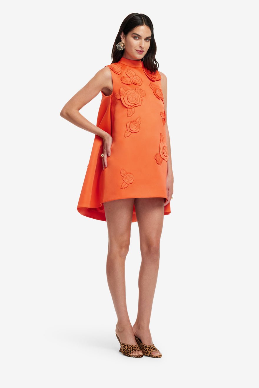 Leo Lin Fallon Appliqué Floral Mini Dress - Saffron photo 4