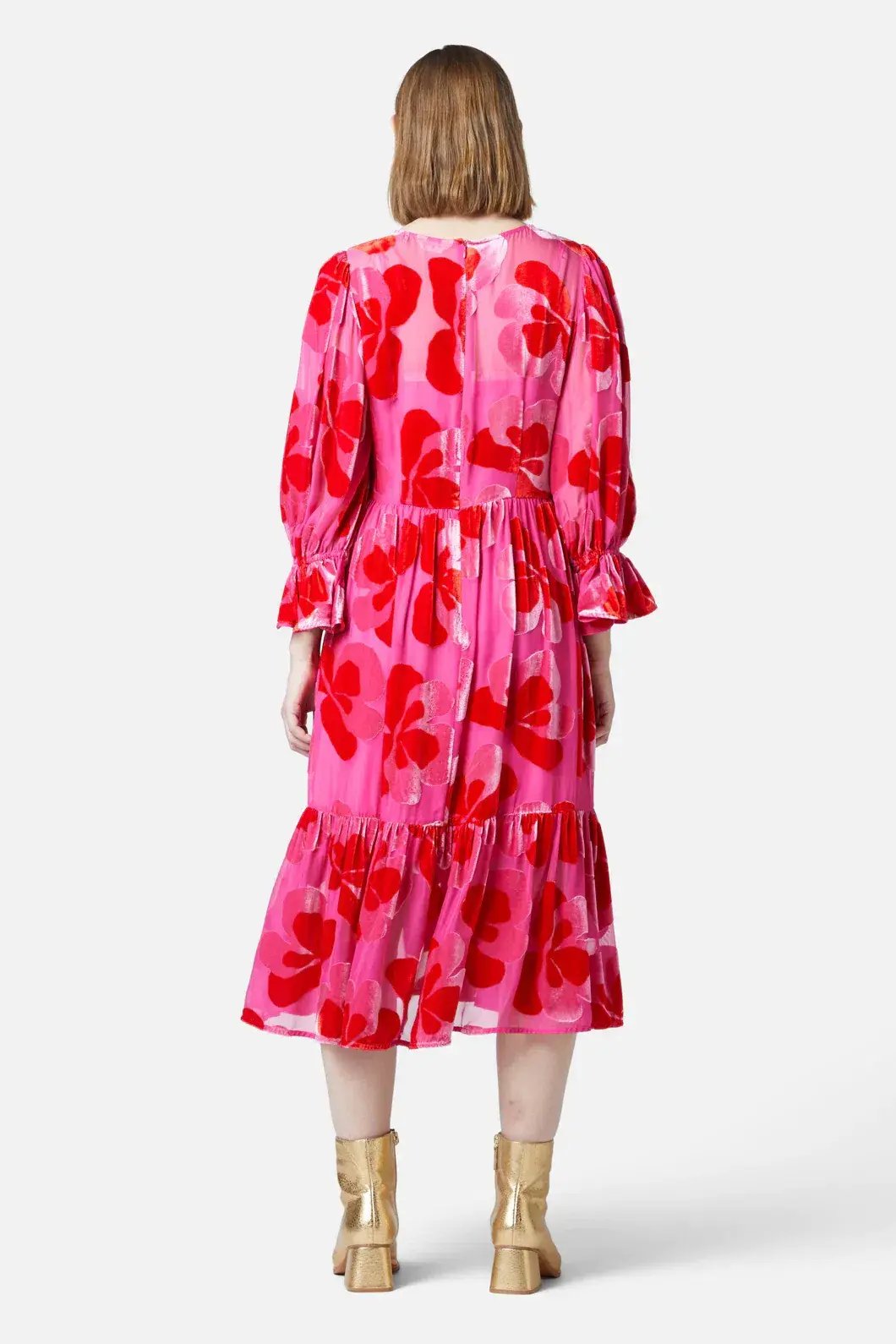 Gorman Pansy Devore Dress Maxi Pink Size AU 12 photo 3
