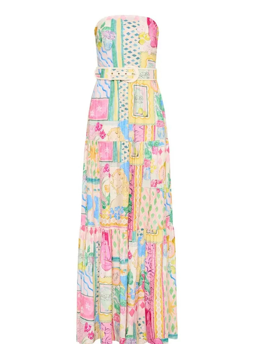 Rebecca Vallance Le Mur Rose Maxi Dress Print Size 10 photo 3