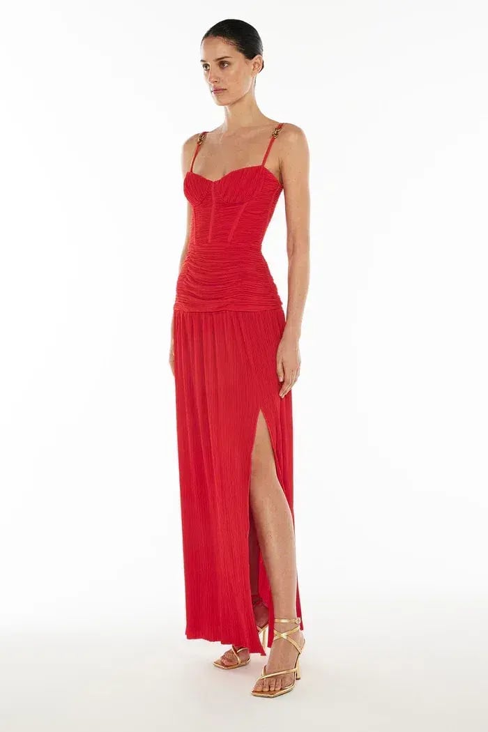 Manning Cartell Double Time Pleat Dress Red Size AU 8 photo 2