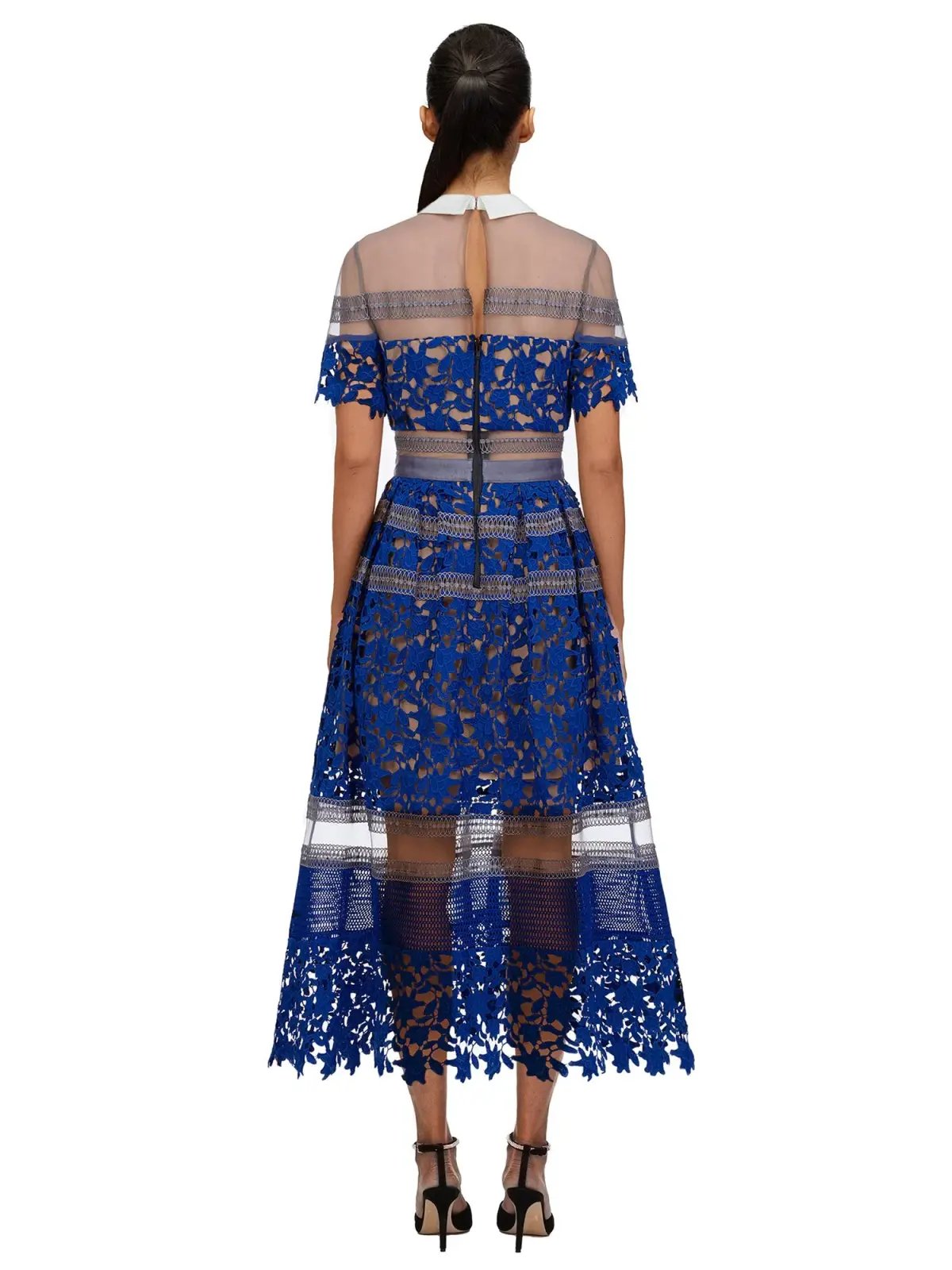 Self Portrait Liliana Dress Blue Lace Size 8 photo 2