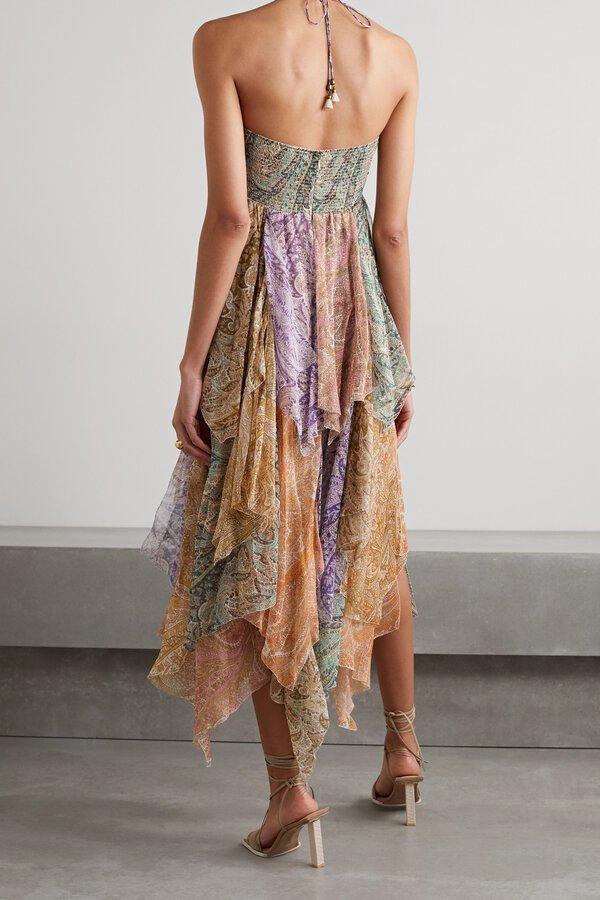 Zimmermann Brighton Hanky Hem Midi Dress Print Size 8 photo 2