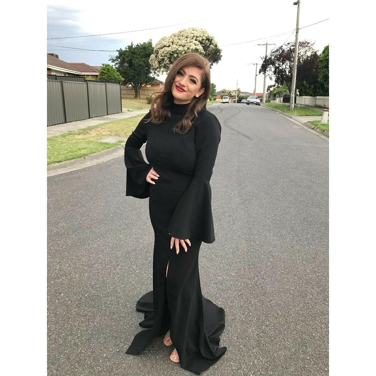 Rachel Gilbert Darlia Gown Black Size AU 10 photo 2