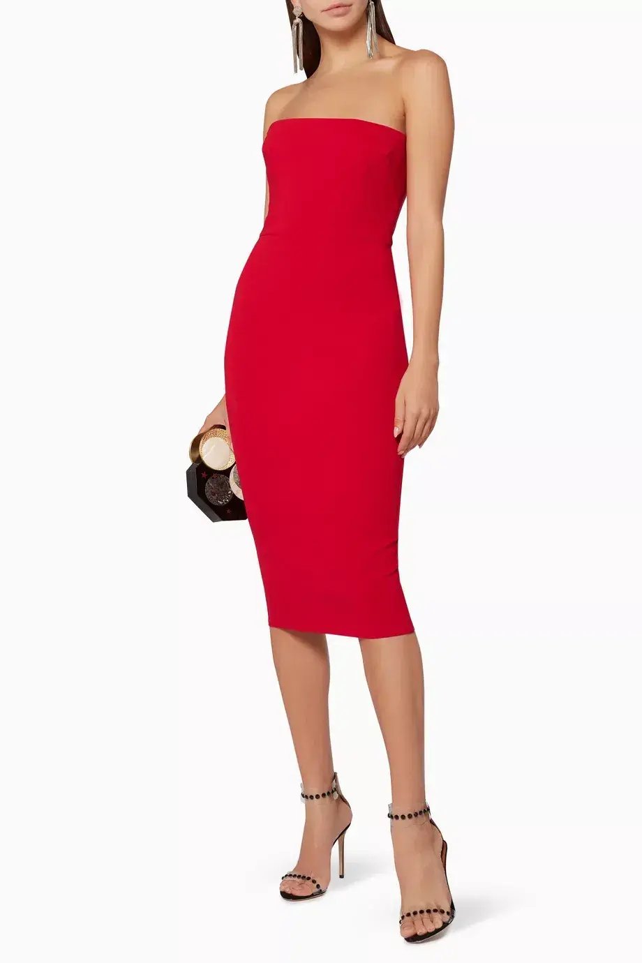 Alex Perry Myra Strapless Column Dress Red Size 8 photo 2